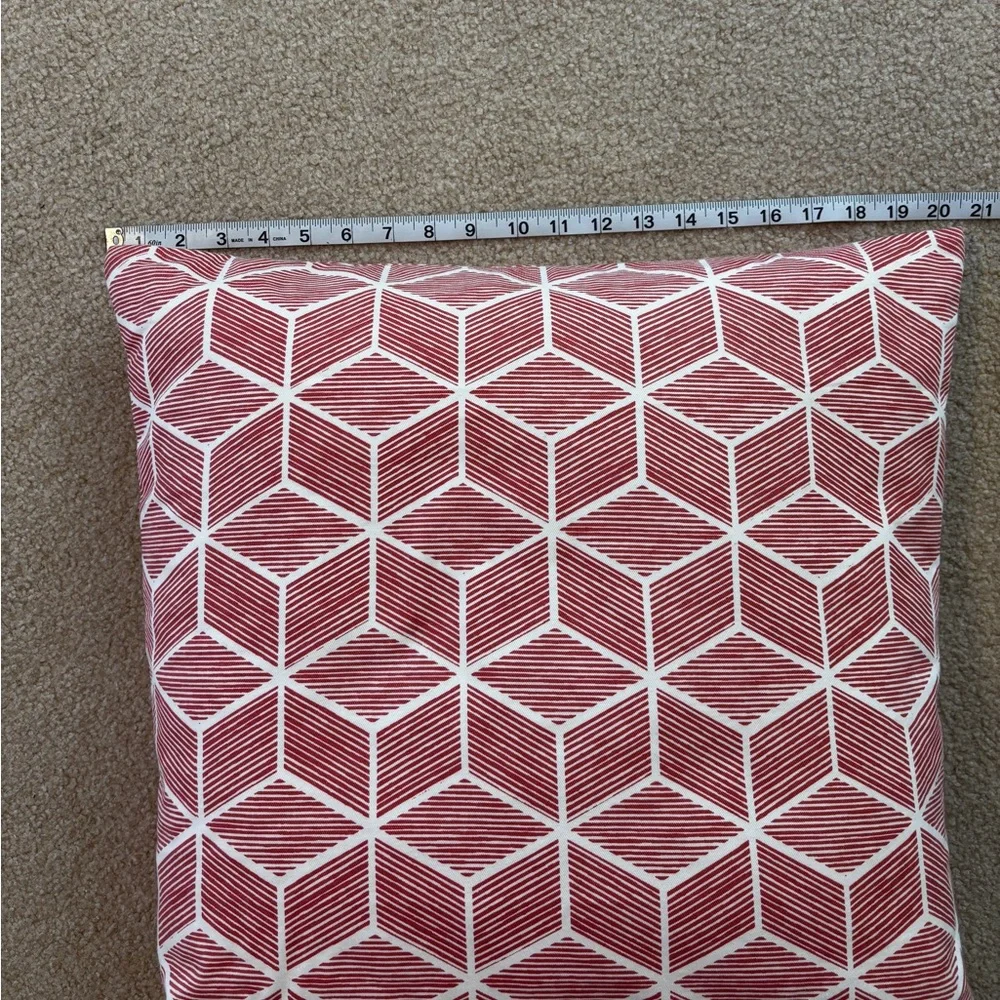 Coral and White Decorative Pillow Set